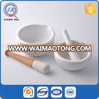 Cheap price custom high grade kitchen white mortar and pestle porcelain